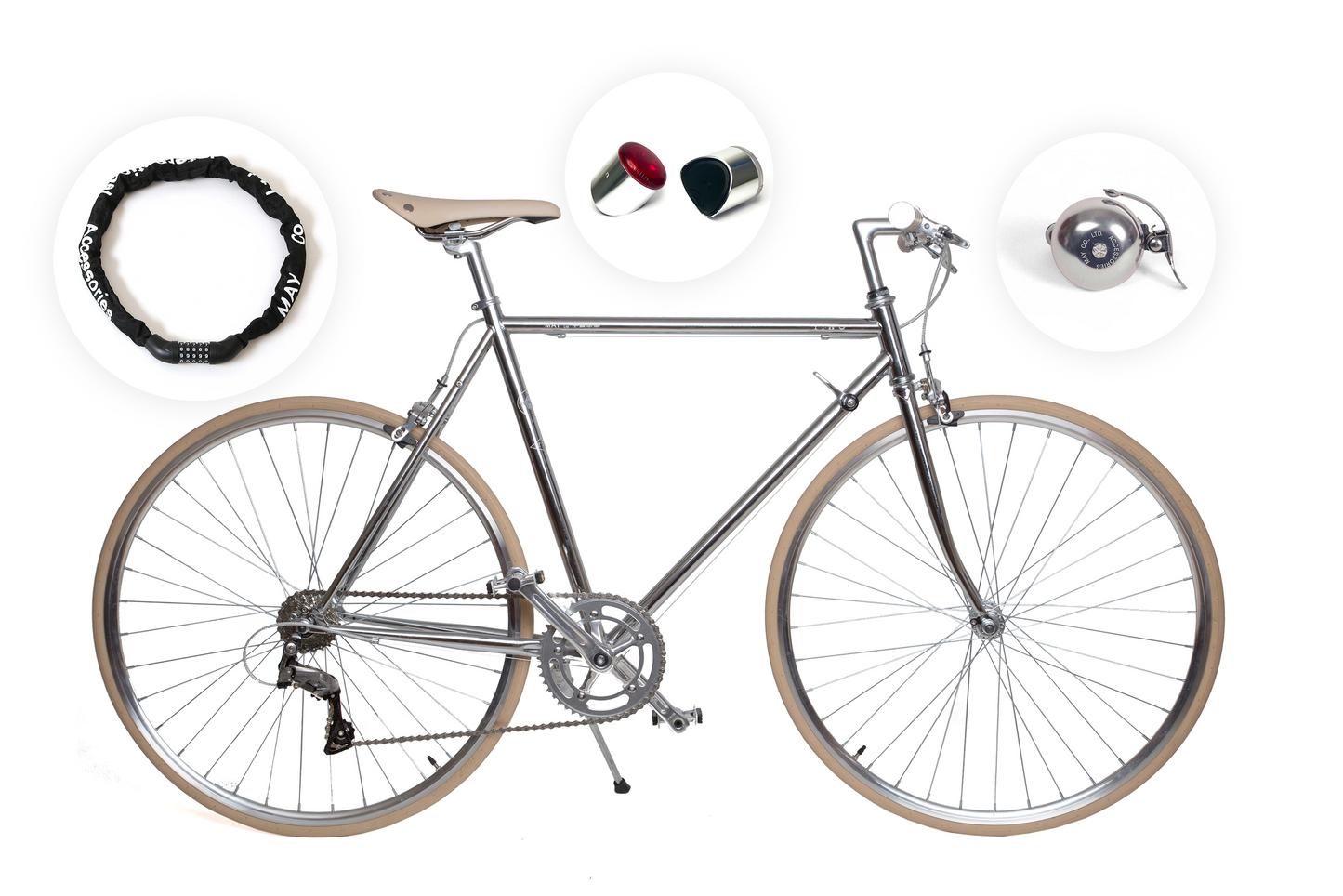 Black Friday Bundle: 8-Gang YIWU Chrome Fahrrad mit Zubehör