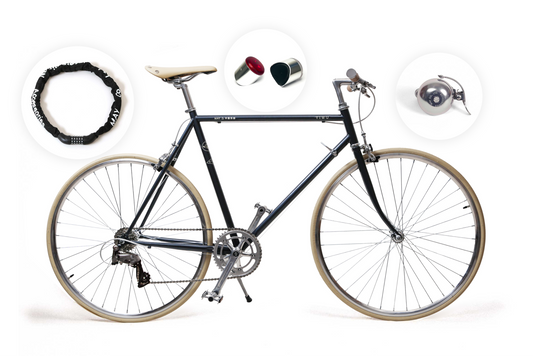 Black Friday Bundle: 8-Speed YIWU Night Blue Bike with Accessories